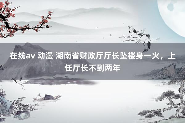 在线av 动漫 湖南省财政厅厅长坠楼身一火,上任厅长不到两年
