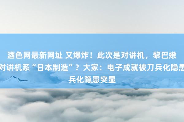 酒色网最新网址 又爆炸!此次是对讲机,黎巴嫩爆炸对讲机系“日本制造”?大家:电子成就被刀兵化隐患突显