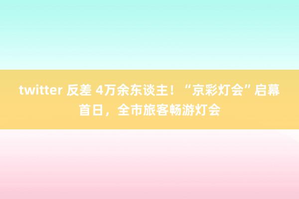twitter 反差 4万余东谈主！“京彩灯会”启幕首日，全市旅客畅游灯会