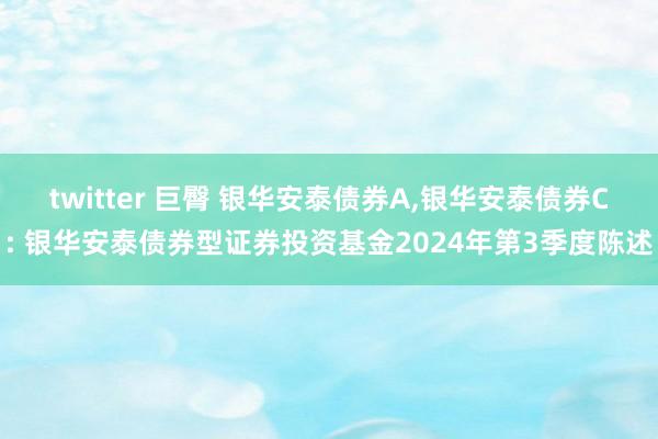 twitter 巨臀 银华安泰债券A,银华安泰债券C: 银华安泰债券型证券投资基金2024年第3季度陈述