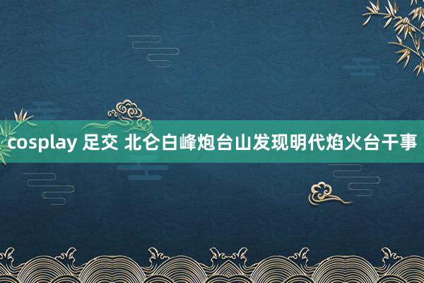 cosplay 足交 北仑白峰炮台山发现明代焰火台干事