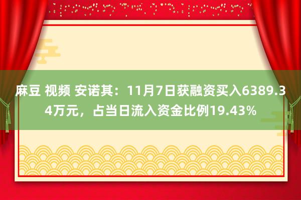 麻豆 视频 安诺其：11月7日获融资买入6389.34万元，占当日流入资金比例19.43%