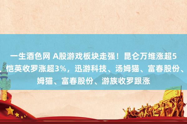 一生酒色网 A股游戏板块走强！昆仑万维涨超5%，盛天收罗、恺英收罗涨超3%，迅游科技、汤姆猫、富春股份、游族收罗跟涨