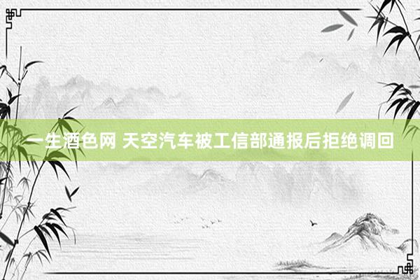 一生酒色网 天空汽车被工信部通报后拒绝调回
