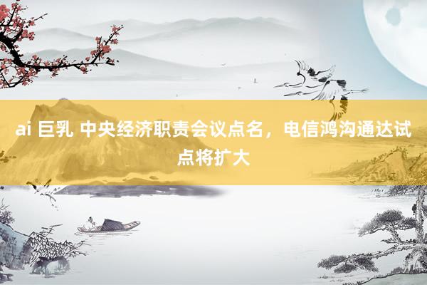 ai 巨乳 中央经济职责会议点名，电信鸿沟通达试点将扩大