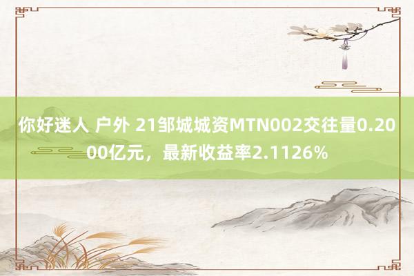 你好迷人 户外 21邹城城资MTN002交往量0.2000亿元，最新收益率2.1126%