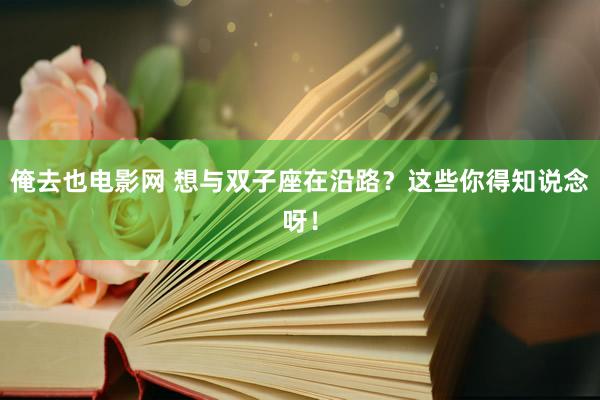 俺去也电影网 想与双子座在沿路？这些你得知说念呀！