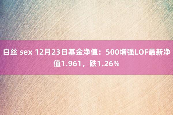 白丝 sex 12月23日基金净值：500增强LOF最新净值1.961，跌1.26%