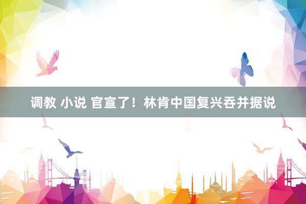 调教 小说 官宣了！林肯中国复兴吞并据说