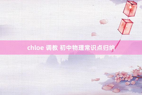 chloe 调教 初中物理常识点归纳