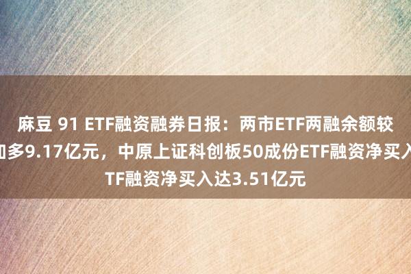麻豆 91 ETF融资融券日报：两市ETF两融余额较前一往翌日加多9.17亿元，中原上证科创板50成份ETF融资净买入达3.51亿元