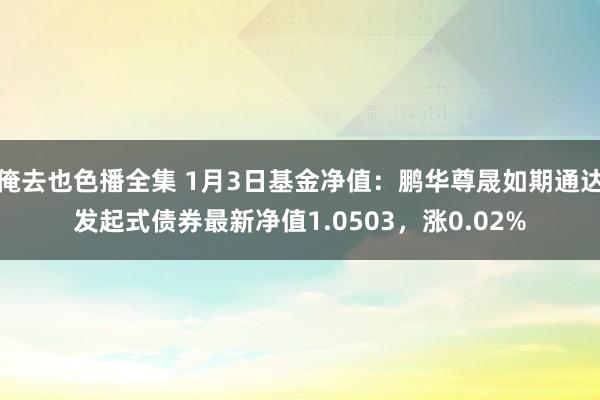 俺去也色播全集 1月3日基金净值：鹏华尊晟如期通达发起式债券最新净值1.0503，涨0.02%