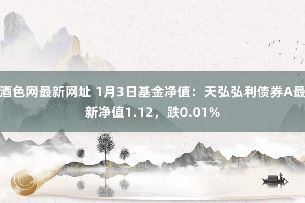 酒色网最新网址 1月3日基金净值：天弘弘利债券A最新净值1.12，跌0.01%