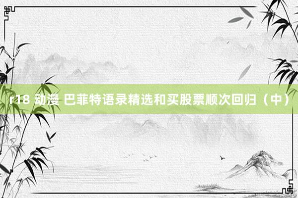 r18 动漫 巴菲特语录精选和买股票顺次回归（中）