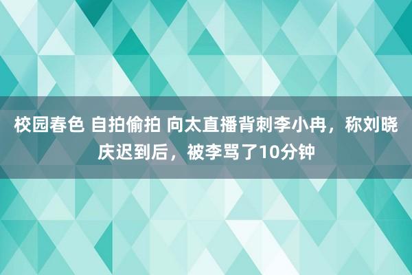 校园春色 自拍偷拍 向太直播背刺李小冉，称刘晓庆迟到后，被李骂了10分钟