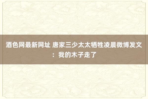 酒色网最新网址 唐家三少太太牺牲凌晨微博发文：我的木子走了