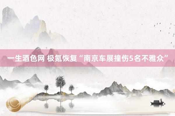 一生酒色网 极氪恢复“南京车展撞伤5名不雅众”