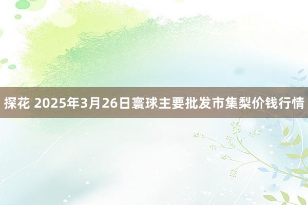 探花 2025年3月26日寰球主要批发市集梨价钱行情