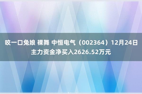 咬一口兔娘 裸舞 中恒电气（002364）12月24日主力资金净买入2626.52万元
