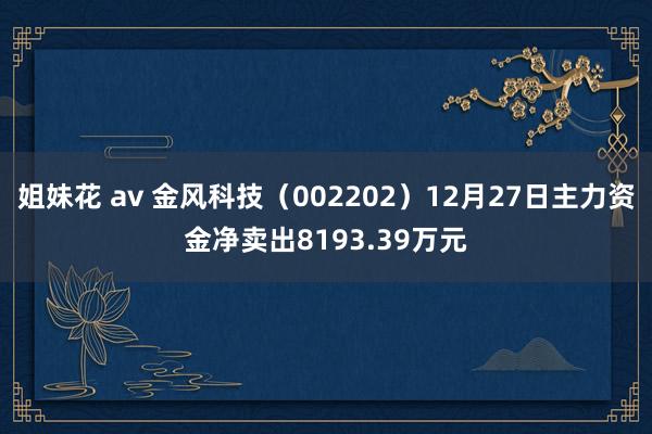 姐妹花 av 金风科技（002202）12月27日主力资金净卖出8193.39万元