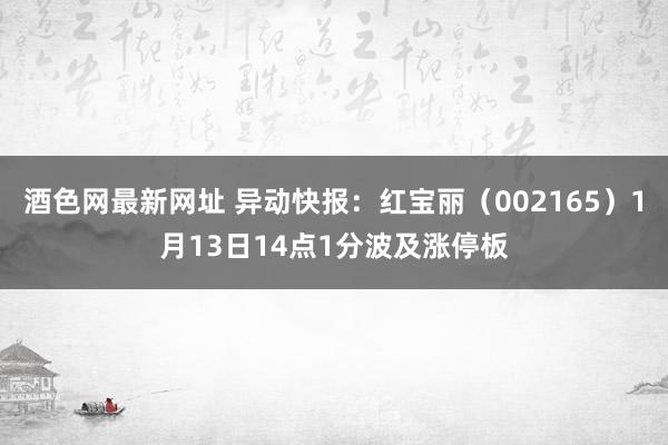 酒色网最新网址 异动快报：红宝丽（002165）1月13日14点1分波及涨停板