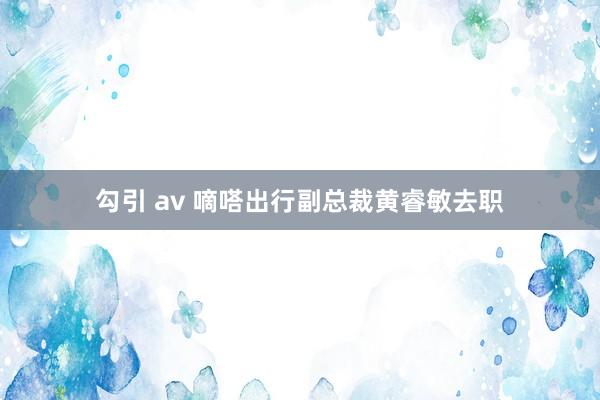 勾引 av 嘀嗒出行副总裁黄睿敏去职