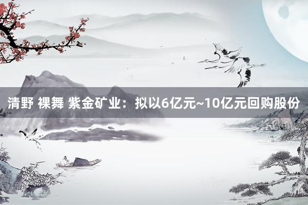 清野 裸舞 紫金矿业：拟以6亿元~10亿元回购股份