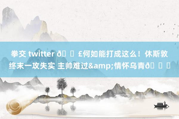 拳交 twitter 😣何如能打成这么！休斯敦终末一攻失实 主帅难过&情怀乌青😑