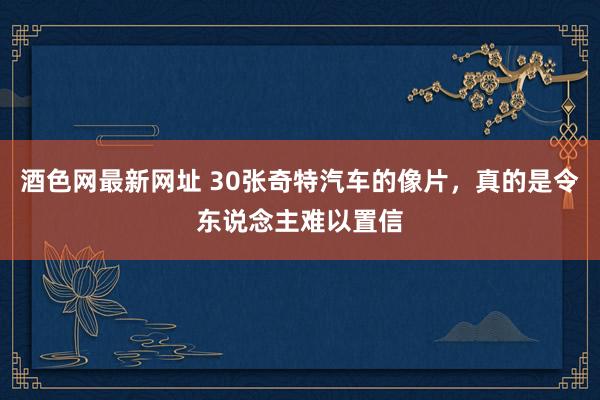 酒色网最新网址 30张奇特汽车的像片，真的是令东说念主难以置信
