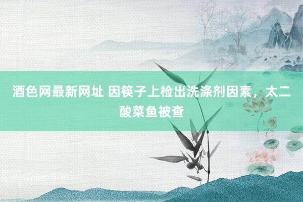 酒色网最新网址 因筷子上检出洗涤剂因素，太二酸菜鱼被查