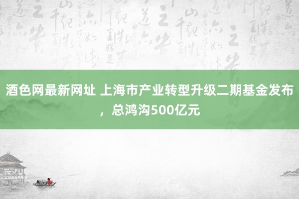 酒色网最新网址 上海市产业转型升级二期基金发布，总鸿沟500亿元